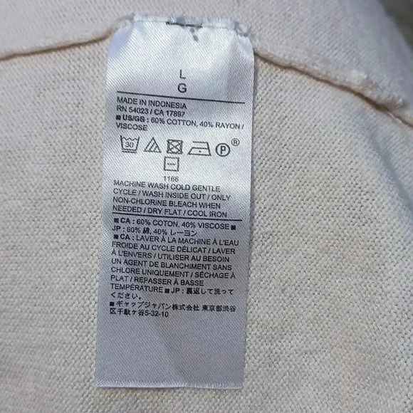 Banana Republic Crew-Neck Sweater Cream Women's Size Large - Picture 5 of 7